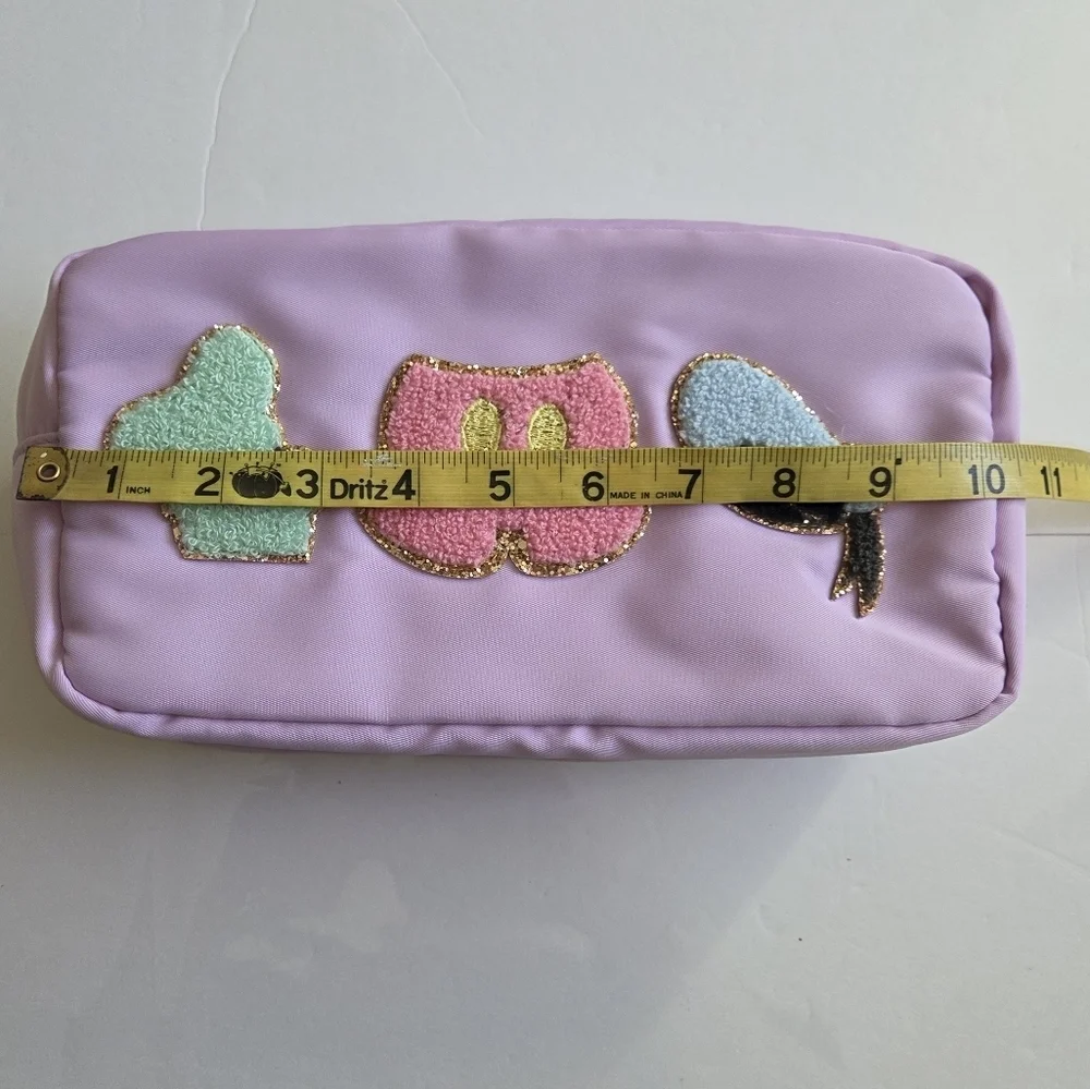 Pastel Cosmetic Bag with Embroidered Disney Accents